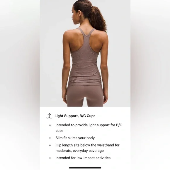 lululemon Ebb to Street Tank Top Light Support B/C Cup-Black- Size 12 - Picture 13 of 14
